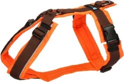 AnnyX Hondentuig – PROTECT – Speurtuig – Bruin/Neonoranje – Maat XL – Borstomvang 78-105cm – Gewicht Hond 35-80 Kg – My K9