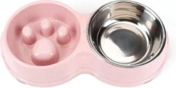 Darenci Dubbele Voerbak – Hondenbak – Voederbak – Anti Schrok Bak – Kattenbak – Hond – Poes – Puppy’s – Hondenbrokken – Kattenbrokken – Drinkbak – RVS – Dog Bowl – Slowfeeder – Dieren – Roze