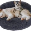 Eastlion Hondenmand Fluffy Pluche Donut,Rond Warm Huisdier Hond Bed Comfortabel Slaapzak Puppy Kattenmand Kussen Nest Knuffelbed Hondensofa Wasbaar,Donker Grijs (XL:80cm) -Optimaal Hondenspullen Winkel Eastlion Hondenmand Fluffy Pluche DonutRond Warm Huisdier Hond bed Comfortabel Slaapzak Puppy Kattenmand Kussen Nest Knuffelbed hondensofa WasbaarDo