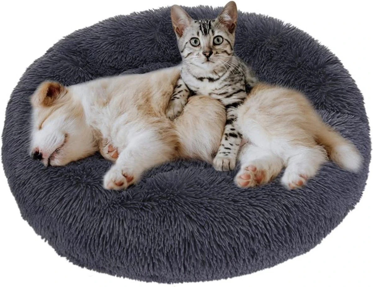 Eastlion Hondenmand Fluffy Pluche Donut,Rond Warm Huisdier Hond Bed Comfortabel Slaapzak Puppy Kattenmand Kussen Nest Knuffelbed Hondensofa Wasbaar,Donker Grijs (XL:80cm) 3 Eastlion Hondenmand Fluffy Pluche Donut,Rond Warm Huisdier Hond Bed Comfortabel Slaapzak Puppy Kattenmand Kussen Nest Knuffelbed Hondensofa Wasbaar,Donker Grijs (XL:80cm)