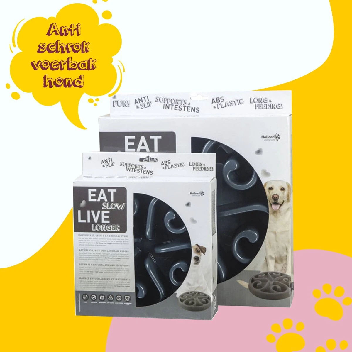 Eat Slow Live Longer Original Voerbak – Anti-schrok Voerbak – Slow Feeder Voor Honden – Anti-slip – Grijs – Ø20,5 Cm – Small/Medium – Geschikt Voor Kleine En Middelgrote Honden 3 Eat Slow Live Longer Original Voerbak – Anti-schrok Voerbak – Slow Feeder Voor Honden – Anti-slip – Grijs – Ø20,5 Cm – Small/Medium – Geschikt Voor Kleine En Middelgrote Honden