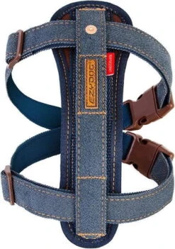 EzyDog Chest Plate Hondentuig Met Autogordel Zekering – Honden Harnas – S – Denim
