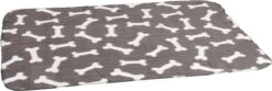 Flamingo – Hondendeken Fleece Botmotief – Grijs – 100 X 70 X 0.2 Cm