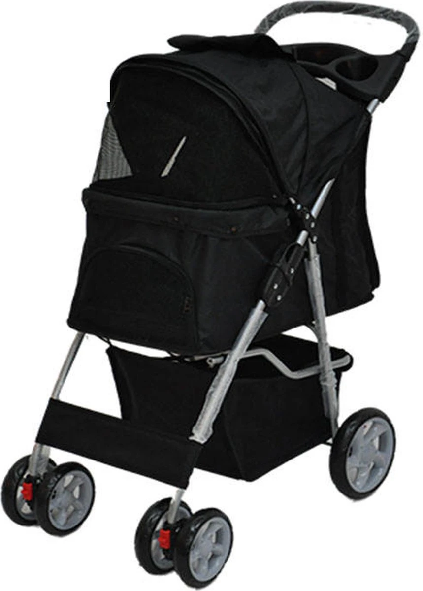 Hondenbuggy Zwart 4-wieler – Huisdieren Wandelwagen Inklapbaar – Dogs&Co 3 Hondenbuggy Zwart 4-wieler – Huisdieren Wandelwagen Inklapbaar – Dogs&Co