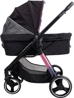 Ibiyaya Retro Hondenbuggy Luxe Stroller – Prism Black – 84x66x102cm