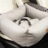 Animood Julian Autostoel Small – Grijs – Codura -Optimaal Hondenspullen Winkel Julian Honden autozitje S grijs codura hondenmand auto hond autostoel hond autogordel hond automand