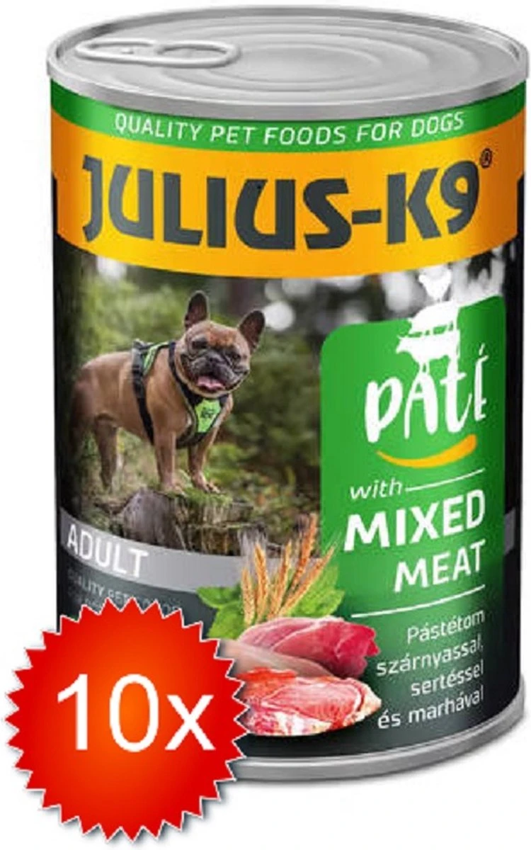 Julius K9 Julius-K9 – Hondenvoer – Blikvoer – Natvoer – Paté – Adult – Meatmix – 10 X 400g 3 Julius K9 Julius-K9 – Hondenvoer – Blikvoer – Natvoer – Paté – Adult – Meatmix – 10 X 400g