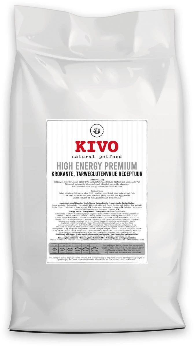 Kivo Petfood Hondenbrokken Krokant High Energy Premium 15 Kg – Tarweglutenvrij 3 Kivo Petfood Hondenbrokken Krokant High Energy Premium 15 Kg – Tarweglutenvrij