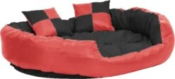 Maison Exclusive – Hondenkussen Omkeerbaar En Wasbaar 110x80x23 Cm Rood En Zwart