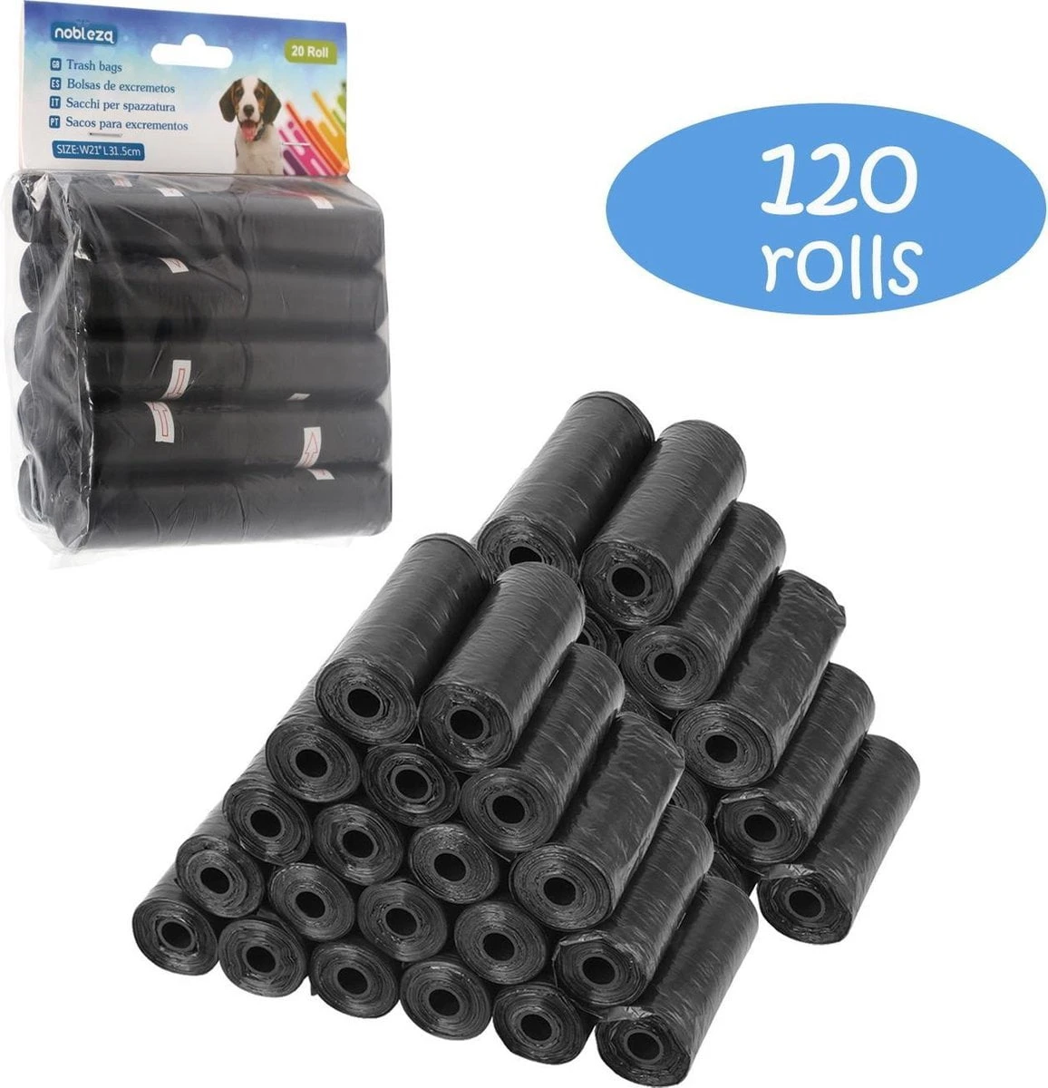 Nobleza Poepzakjes – Hondenpoepzakjes – Zwart – 1800 Stuks – 120 Rollen 3 Nobleza Poepzakjes – Hondenpoepzakjes – Zwart – 1800 Stuks – 120 Rollen