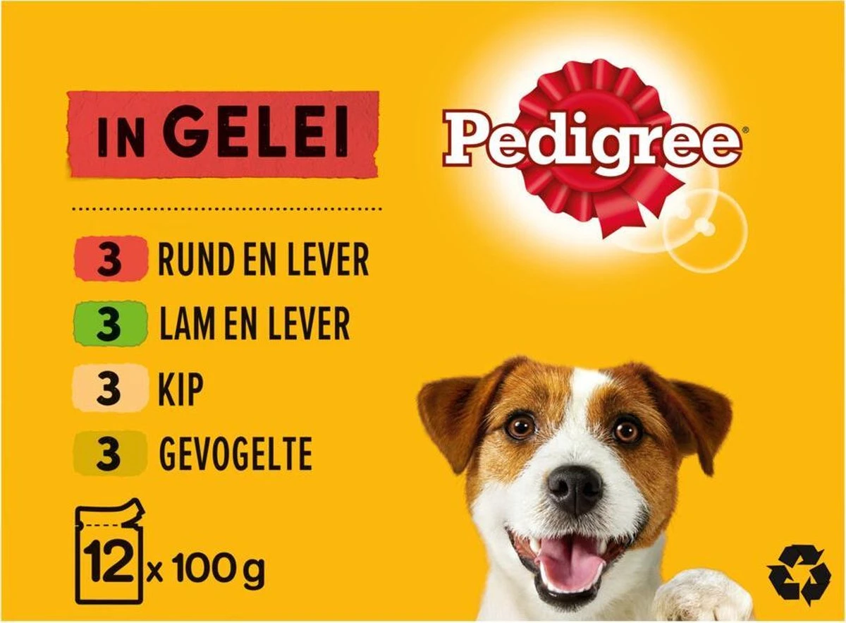 Pedigree Adult Honden Natvoer – Vlees & Gevogelte In Gelei – 48 X 100 Gr 3 Pedigree Adult Honden Natvoer – Vlees & Gevogelte In Gelei – 48 X 100 Gr