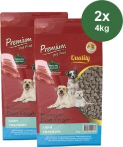 Premium Dog Food – Light Crackers – Droogvoer Dieet – 2 X 4kg
