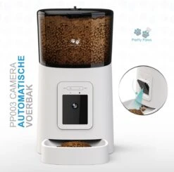 Pretty Paws PP003 – Camera Voerautomaat Wit – Automatische Voerbak – Slimme Voerautomaat Met App – Instelbaar Voedingsschema