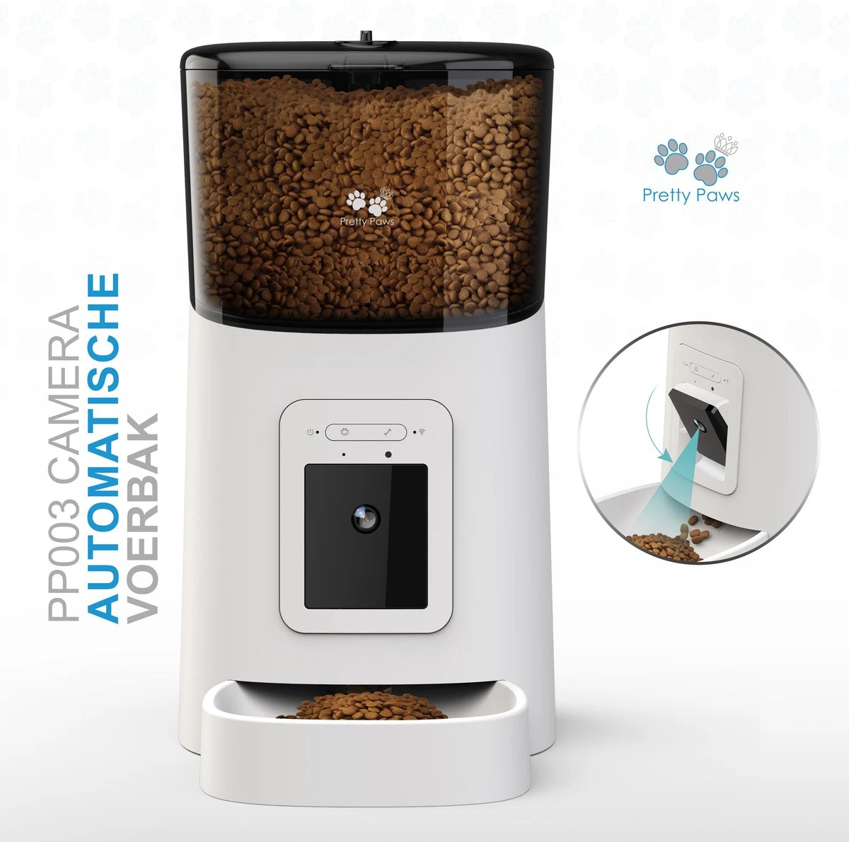 Pretty Paws PP003 – Camera Voerautomaat Wit – Automatische Voerbak – Slimme Voerautomaat Met App – Instelbaar Voedingsschema 3 Pretty Paws PP003 – Camera Voerautomaat Wit – Automatische Voerbak – Slimme Voerautomaat Met App – Instelbaar Voedingsschema