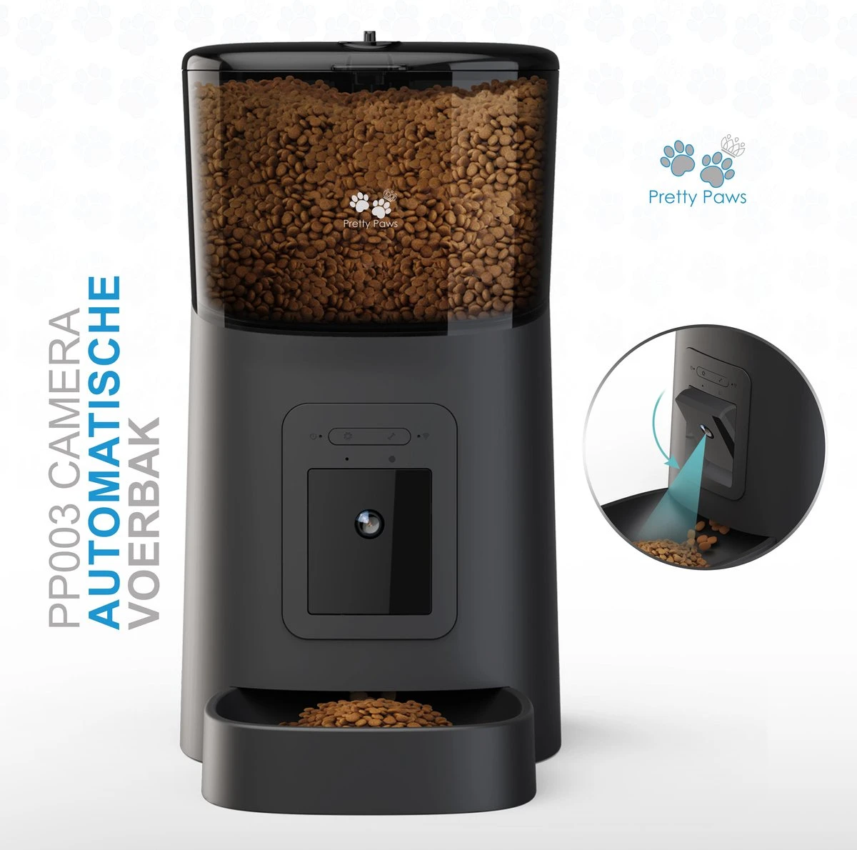 Pretty Paws PP003 – Camera Voerautomaat Zwart – Automatische Voerbak – Slimme Voerautomaat Met App – Instelbaar Voedingsschema 3 Pretty Paws PP003 – Camera Voerautomaat Zwart – Automatische Voerbak – Slimme Voerautomaat Met App – Instelbaar Voedingsschema