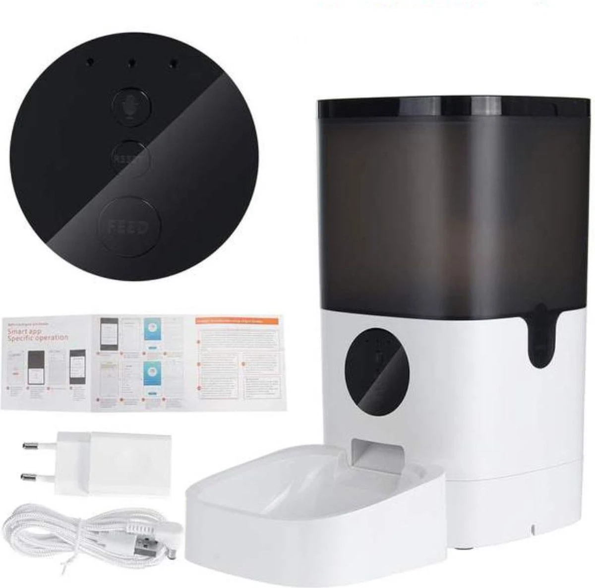 Sance Automatische Voerbak | Wifi | Stemopname | 6L | Timer | Automatische Voerbak Kat & Hond | Voerautomaat Kat