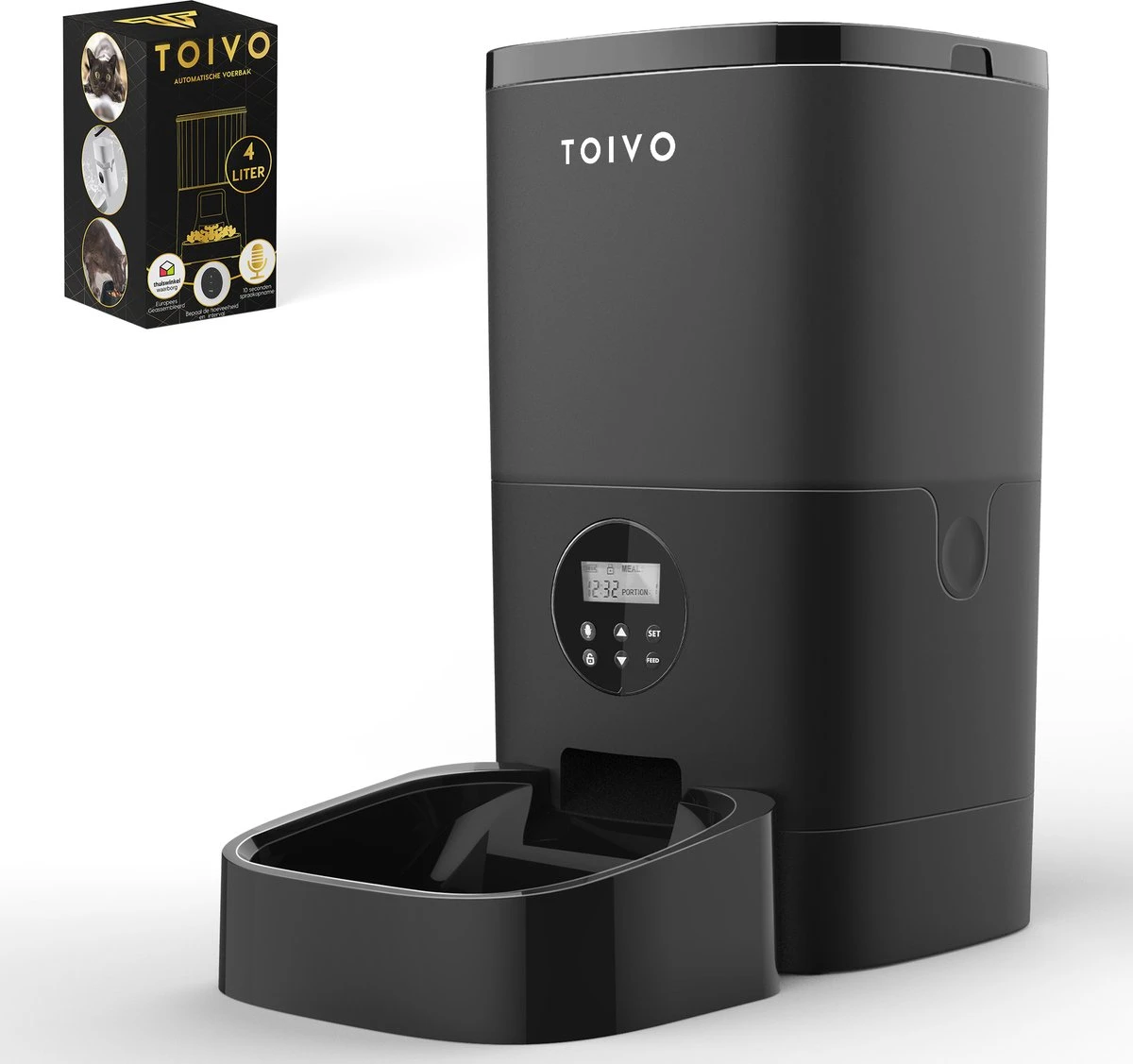 Toivo Voerautomaat Pro – Zwart – 4 Liter – Instelbaar Voedingsschema – Automatische Voerbak – Voerdispenser – Katten En Honden Voerautomaten 3 Toivo Voerautomaat Pro – Zwart – 4 Liter – Instelbaar Voedingsschema – Automatische Voerbak – Voerdispenser – Katten En Honden Voerautomaten