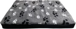 Topmast Blokkussen Hondenmatras Hondenkussen 100 X 75 X 10 Cm Vetfleece Grijs Voetprint