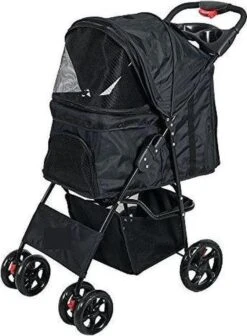 Topmast Hondenbuggy Wandelwagen Honden Buggie Zwart – 4 Wielen