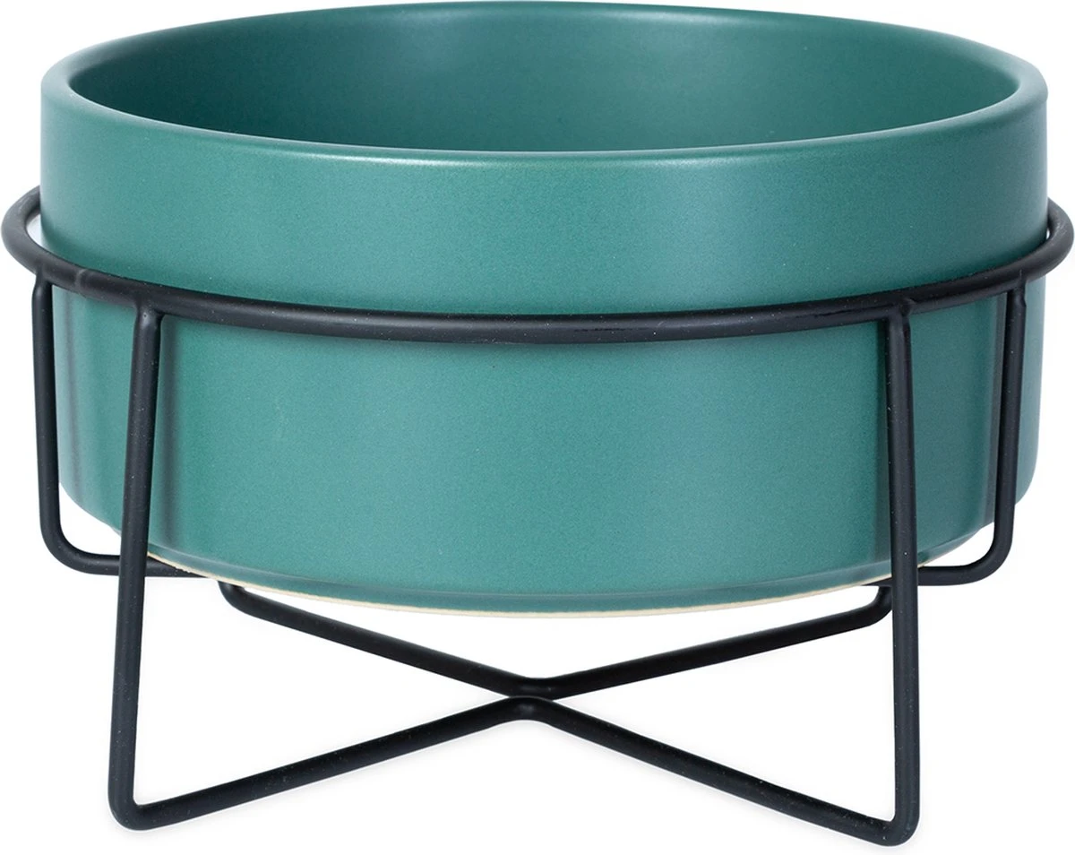 WUFY LEO Hondenbak Met Rvs Standaard – Honden Voerbak – Water & Voer Set – Drinkbak – Eetbak – S 450ml – Teal 3 WUFY LEO Hondenbak Met Rvs Standaard – Honden Voerbak – Water & Voer Set – Drinkbak – Eetbak – S 450ml – Teal